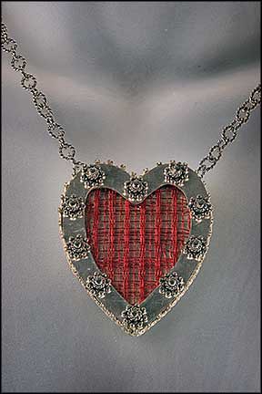 Artistic jewelry display with hand-crafted pieces